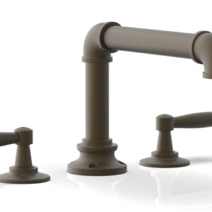 Phylrich WORKS 2 Deck Tub Set – Lever Handles 221-41 – Architectural Bronze