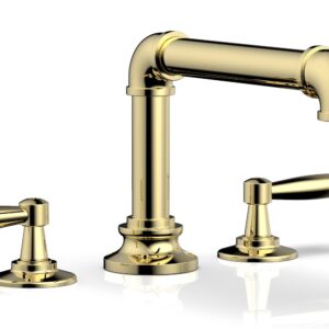 Phylrich WORKS 2 Deck Tub Set – Lever Handles 221-41 – Polished Brass
