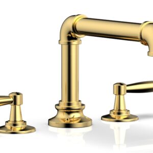 Phylrich WORKS 2 Deck Tub Set – Lever Handles 221-41 – Satin Gold