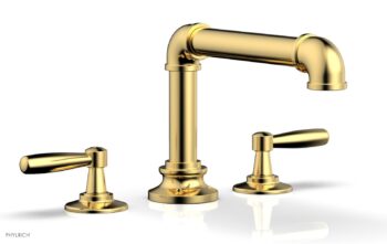 Phylrich WORKS 2 Deck Tub Set - Lever Handles 221-41 - Satin Gold