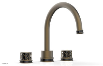 Phylrich JOLIE Deck Tub Set - Round Handles with "Black" Accents 222-40 - Architectural Bronze