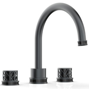 Phylrich JOLIE Deck Tub Set – Round Handles with “Black” Accents 222-40 – Gun Metal