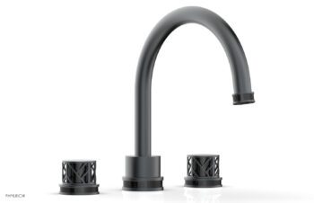 Phylrich JOLIE Deck Tub Set - Round Handles with "Black" Accents 222-40 - Gun Metal