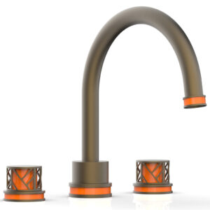 Phylrich JOLIE Deck Tub Set – Round Handles with “Orange” Accents 222-40 – Architectural Bronze