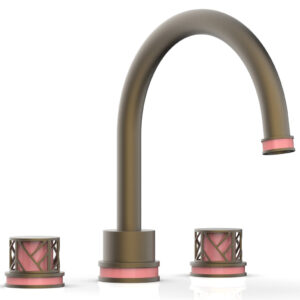Phylrich JOLIE Deck Tub Set – Round Handles with “Pink” Accents 222-40 – Architectural Bronze