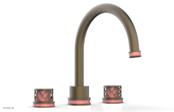 Phylrich JOLIE Deck Tub Set - Round Handles with "Pink" Accents 222-40 - Architectural Bronze
