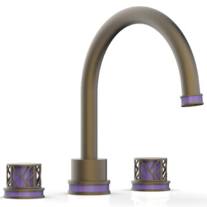 Phylrich JOLIE Deck Tub Set – Round Handles with “Purple” Accents 222-40 – Architectural Bronze