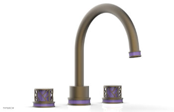Phylrich JOLIE Deck Tub Set - Round Handles with "Purple" Accents 222-40 - Architectural Bronze