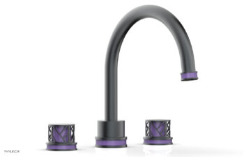 Phylrich JOLIE Deck Tub Set - Round Handles with "Purple" Accents 222-40 - Gun Metal
