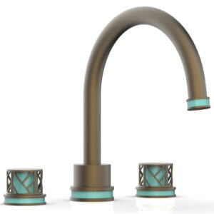 Phylrich JOLIE Deck Tub Set – Round Handles with “Turquoise” Accents 222-40 – Architectural Bronze