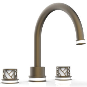 Phylrich JOLIE Deck Tub Set – Round Handles with “White” Accents 222-40 – Architectural Bronze