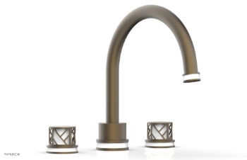 Phylrich JOLIE Deck Tub Set - Round Handles with "White" Accents 222-40 - Architectural Bronze