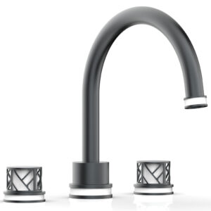 Phylrich JOLIE Deck Tub Set – Round Handles with “White” Accents 222-40 – Gun Metal
