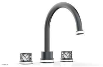 Phylrich JOLIE Deck Tub Set - Round Handles with "White" Accents 222-40 - Gun Metal