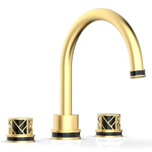Phylrich JOLIE Deck Tub Set – Round Handles with “Black” Accents 222-40 – Burnished Gold