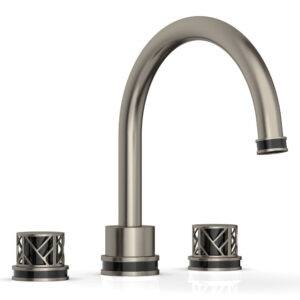 Phylrich JOLIE Deck Tub Set – Round Handles with “Black” Accents 222-40 – Pewter