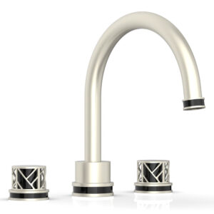 Phylrich JOLIE Deck Tub Set – Round Handles with “Black” Accents 222-40 – Burnished Nickel