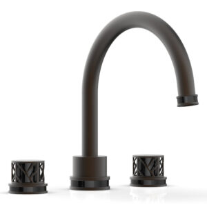 Phylrich JOLIE Deck Tub Set – Round Handles with “Black” Accents 222-40 – Oil Rubbed Bronze