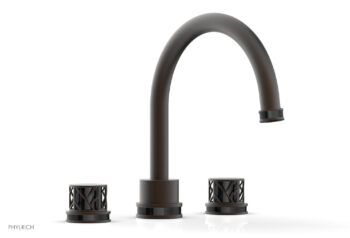 Phylrich JOLIE Deck Tub Set - Round Handles with "Black" Accents 222-40 - Oil Rubbed Bronze