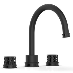 Phylrich JOLIE Deck Tub Set – Round Handles with “Black” Accents 222-40 – Matte Black