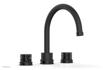 Phylrich JOLIE Deck Tub Set - Round Handles with "Black" Accents 222-40 - Matte Black