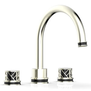 Phylrich JOLIE Deck Tub Set – Round Handles with “Black” Accents 222-40 – Satin Nickel