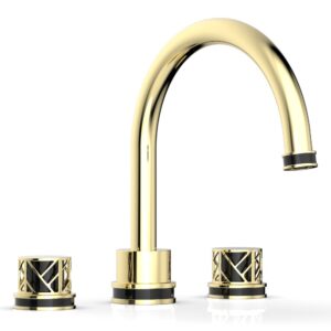 Phylrich JOLIE Deck Tub Set – Round Handles with “Black” Accents 222-40 – Polished Brass