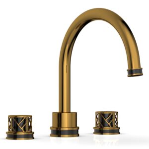 Phylrich JOLIE Deck Tub Set – Round Handles with “Black” Accents 222-40 – French Brass