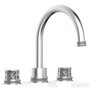 Phylrich JOLIE Deck Tub Set – Round Handles with “Grey” Accents 222-40 – Satin Chrome