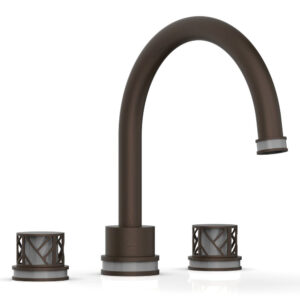 Phylrich JOLIE Deck Tub Set – Round Handles with “Grey” Accents 222-40 – Antique Bronze