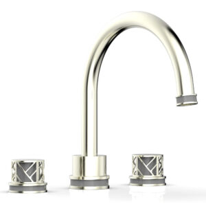 Phylrich JOLIE Deck Tub Set – Round Handles with “Grey” Accents 222-40 – Satin Nickel