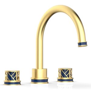 Phylrich JOLIE Deck Tub Set – Round Handles with “Navy Blue” Accents 222-40 – Burnished Gold