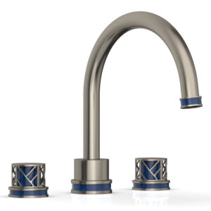 Phylrich JOLIE Deck Tub Set – Round Handles with “Navy Blue” Accents 222-40 – Pewter