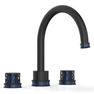 Phylrich JOLIE Deck Tub Set – Round Handles with “Navy Blue” Accents 222-40 – Matte Black
