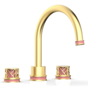 Phylrich JOLIE Deck Tub Set – Round Handles with “Pink” Accents 222-40 – Burnished Gold