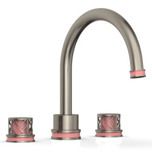 Phylrich JOLIE Deck Tub Set – Round Handles with “Pink” Accents 222-40 – Pewter