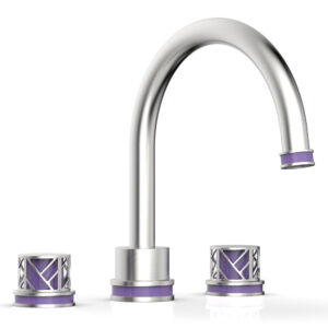 Phylrich JOLIE Deck Tub Set – Round Handles with “Purple” Accents 222-40 – Satin Chrome