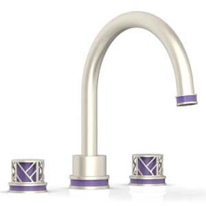 Phylrich JOLIE Deck Tub Set – Round Handles with “Purple” Accents 222-40 – Burnished Nickel