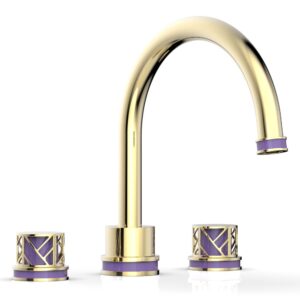 Phylrich JOLIE Deck Tub Set – Round Handles with “Purple” Accents 222-40 – Polished Brass Uncoated