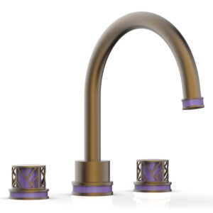 Phylrich JOLIE Deck Tub Set – Round Handles with “Purple” Accents 222-40 – Old English Brass