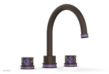 Phylrich JOLIE Deck Tub Set - Round Handles with "Purple" Accents 222-40 - Antique Bronze