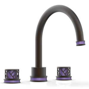 Phylrich JOLIE Deck Tub Set – Round Handles with “Purple” Accents 222-40 – Oil Rubbed Bronze