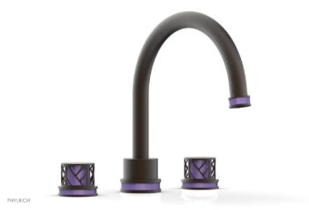 Phylrich JOLIE Deck Tub Set - Round Handles with "Purple" Accents 222-40 - Oil Rubbed Bronze