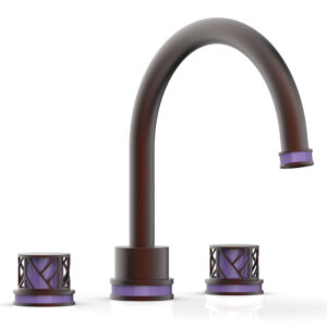 Phylrich JOLIE Deck Tub Set – Round Handles with “Purple” Accents 222-40 – Weathered Copper