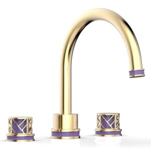 Phylrich JOLIE Deck Tub Set – Round Handles with “Purple” Accents 222-40 – Satin Brass