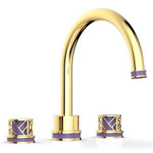 Phylrich JOLIE Deck Tub Set – Round Handles with “Purple” Accents 222-40 – Polished Gold