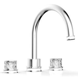 Phylrich JOLIE Deck Tub Set – Round Handles with “White” Accents 222-40 – Polished Chrome
