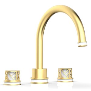 Phylrich JOLIE Deck Tub Set – Round Handles with “White” Accents 222-40 – Burnished Gold