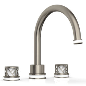 Phylrich JOLIE Deck Tub Set – Round Handles with “White” Accents 222-40 – Pewter
