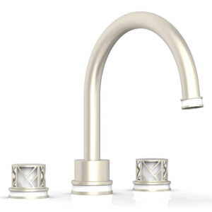 Phylrich JOLIE Deck Tub Set – Round Handles with “White” Accents 222-40 – Burnished Nickel